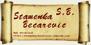Stamenka Bećarević vizit kartica